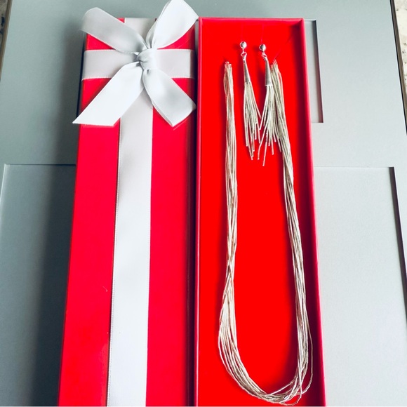 🎉Sold🎉 10 Multi Strand Sterling Liquid Silv Southwestern Tassel Dangle Earrings - Picture 6 of 7